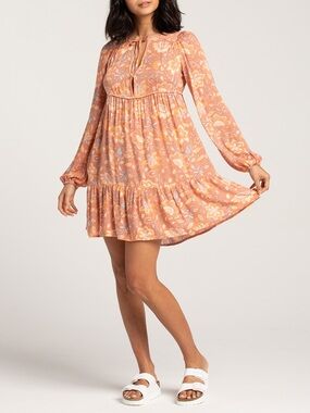 Billabong Hearts Desire Floral Tiered Mini Dress